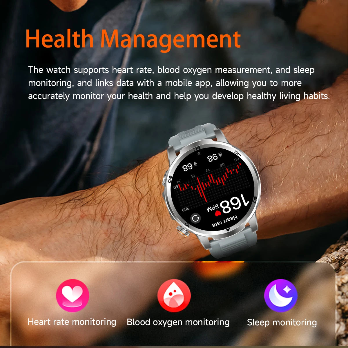Smartwatch Militarny Outdoor 2026 AMOLED 1.85"