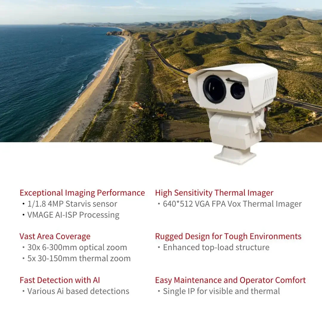 Kamera Termowizyjna PTZ VISHEEN Defender R30 - 4MP Zoom 50x LWIR 640