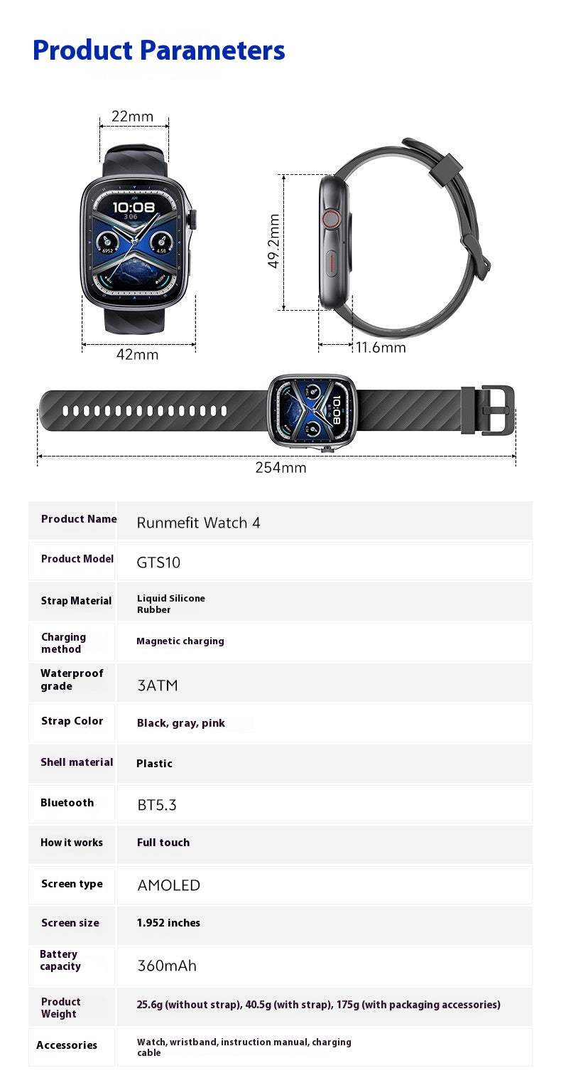 GTS10 – sportowy smartwatch z analizą snu AI