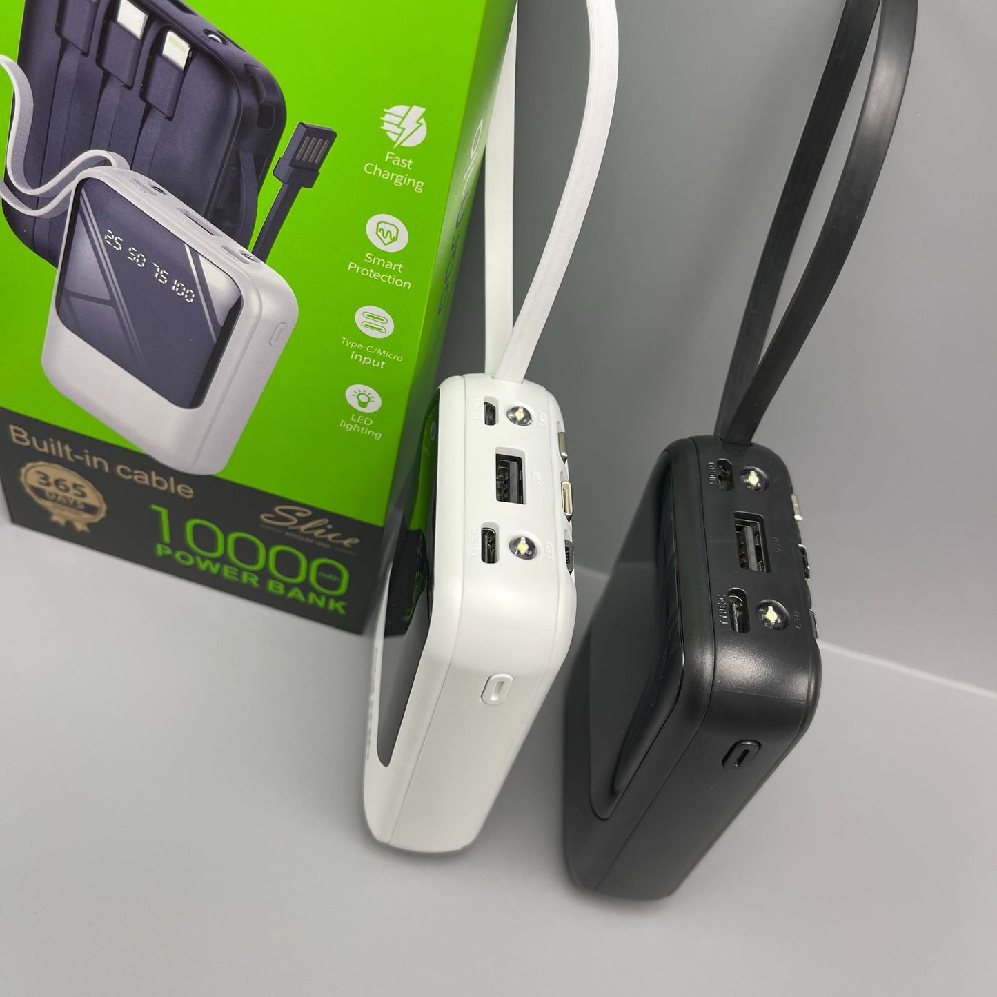 Powerbank Mini 10000mAh z Wbudowaną Wtyczką Sieciową – Kompaktowy, 3 Kolory