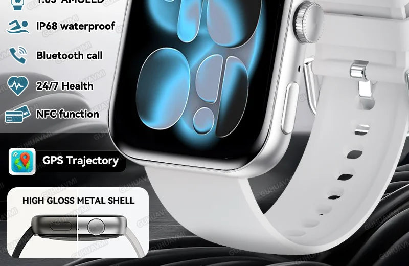 Smartwatch AMOLED HD Bluetooth z Rozmowami i NFC
