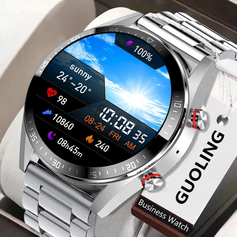Smartwatch z rozmowami Bluetooth, muzyką i stale podświetlanym ekranem