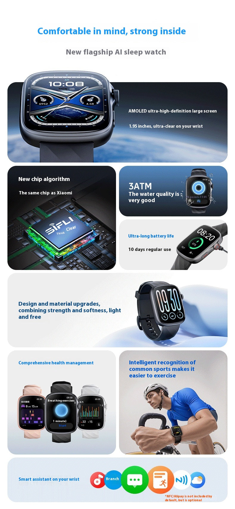 GTS10 – sportowy smartwatch z analizą snu AI