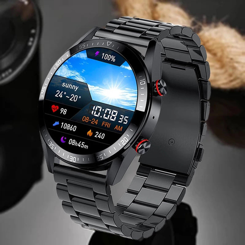 Smartwatch z rozmowami Bluetooth, muzyką i stale podświetlanym ekranem